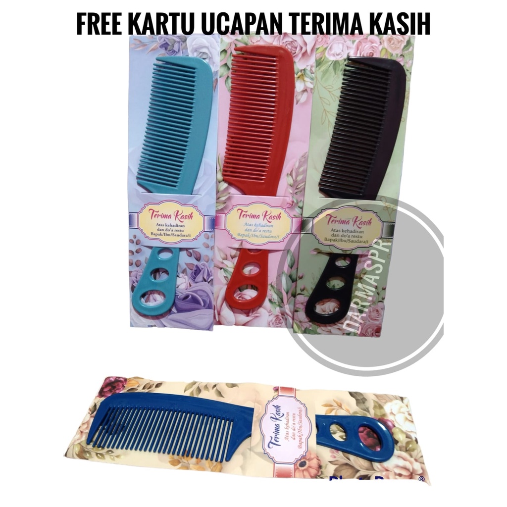 Souvenir 100 Pcs Sisir ukuran 17,5 cm Kemasan Alas dan Plastik Souvenir Pernikahan Murah