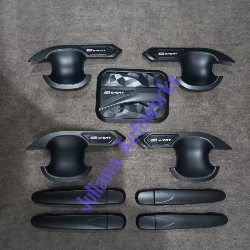 Paket Outer handle tank cover bensin GR sport Calya Sigra hitam doff