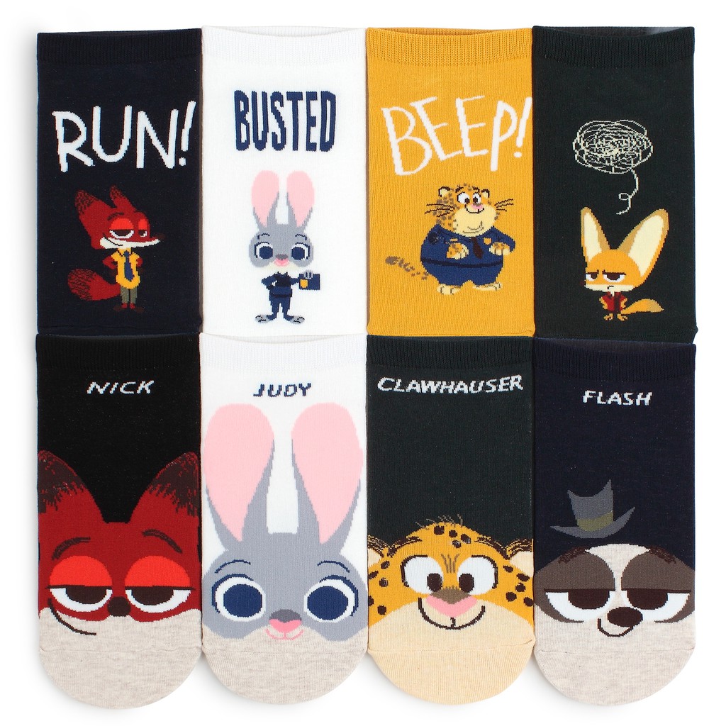 Kaus kaki wanita (8 Pasang) Disney Zootopia fashion anak 