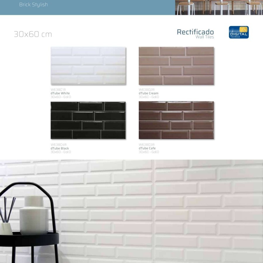 Roman Keramik dTube Series 60x30 (Wall Tile)/ Roman Keramik Dinding / Roman Keramik Dinding Rumah / 