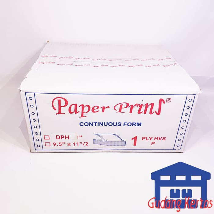 

CONTINUOUS FORM 91/2 /2 X 11/2 1PLY PAPERPRYNS (BAGI 4 WARTEL)