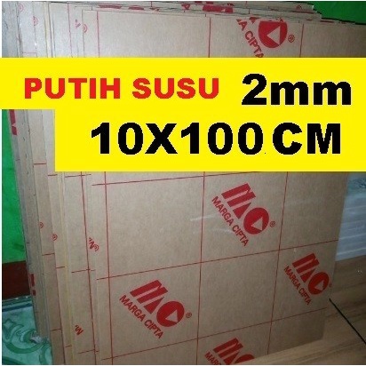 

Acrylic Akrilik Putih Susu merk Marga Cipta tebal 2mm ukuran 10x100cm