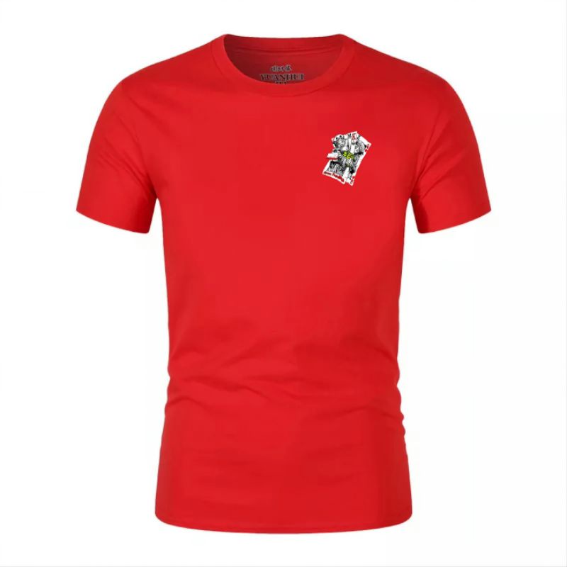 Kaos Pria Kartu Lengan Pendek Baju Distro Oblong Atasan Dewasa Cod