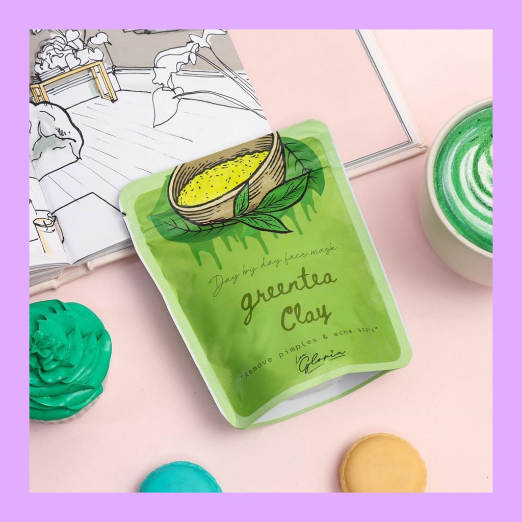 MASKER WAJAH GREEN TEA CLAY by LEA GLORIA 50 GRAM