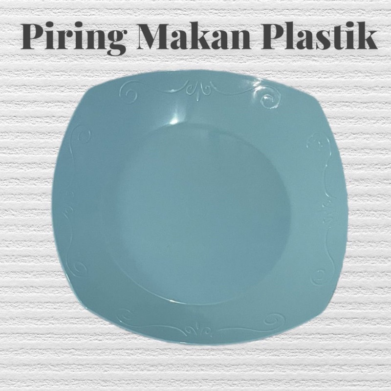 Piring Ceper Plastik / Piring Makan Plastik Segi Kotak Warna Soft 24 Cm / Piring Murah