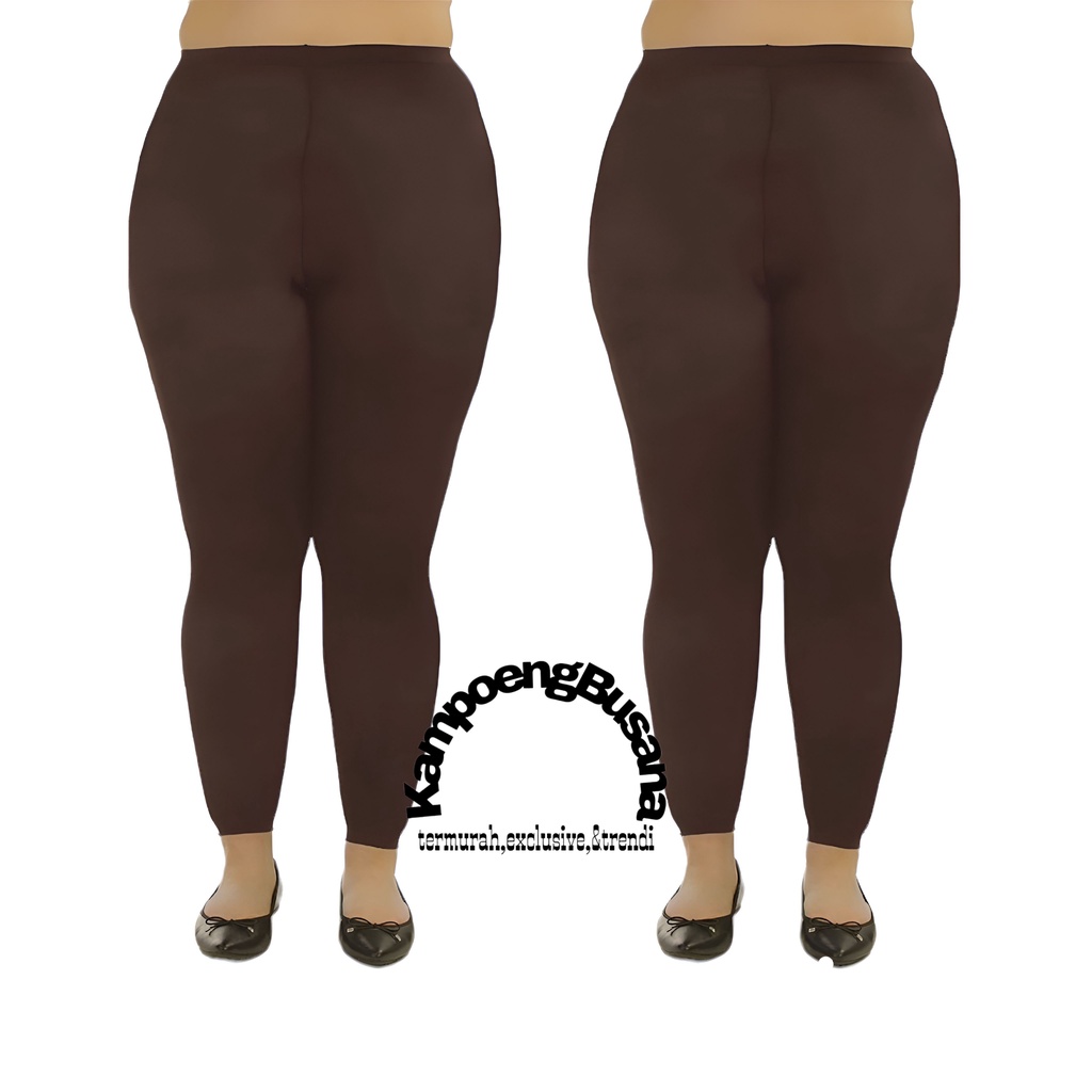 Celana Legging Jumbo Polos Muslimah Bahan Spandek Rayon Premium Muat 60-90 Kg