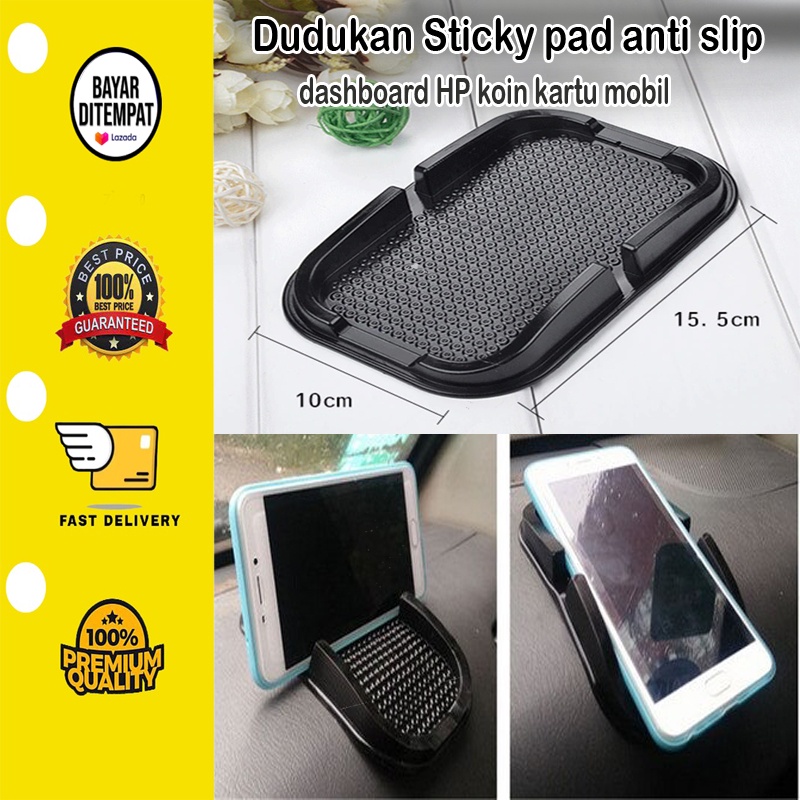 [BISA COD] Dudukan Sticky pad anti slip dashboard HP koin kartu mobil -Phone Holder-Tempat HP Koin Mobil