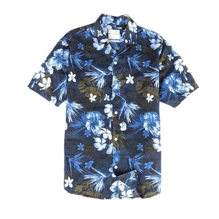 TBJ Nearby X BTOB Glide Shirt Hawaian Navy Blue