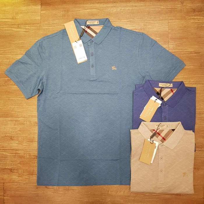 POLO SHIRT PRIA BRANDED BURB3RRY COTTON SPANDEX IMPORT