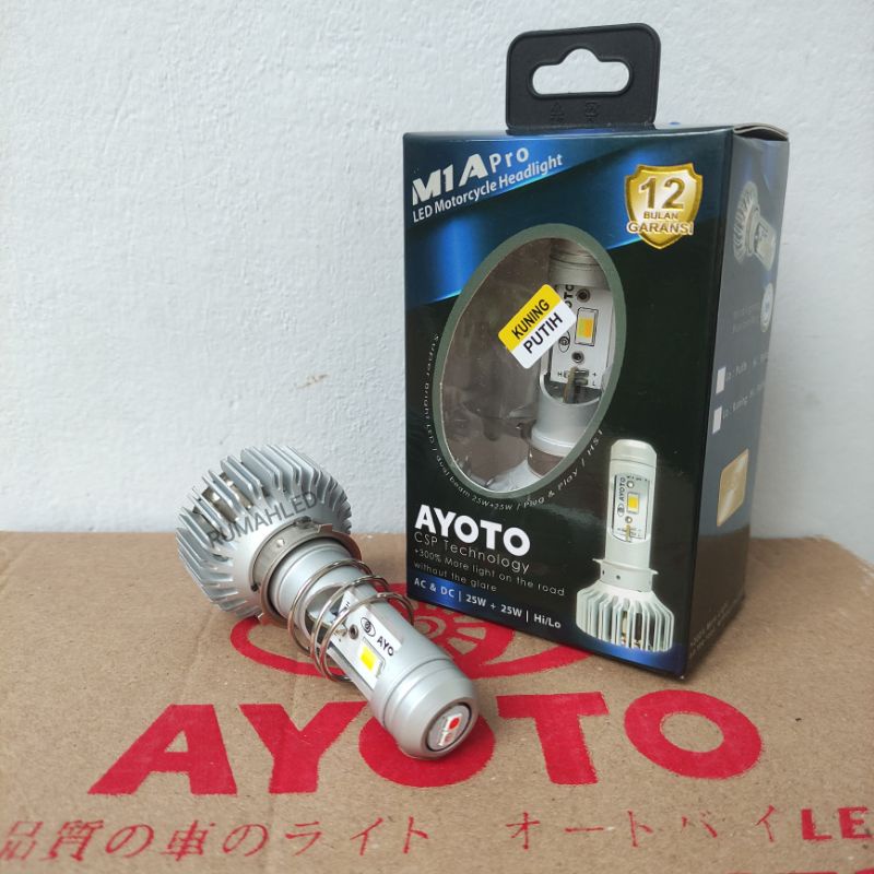 Lampu Motor Depan LED AYOTO M1A 18 Watt H6 AC DC Motor Bebek Matic Universal-AYOTO M1A PRO 25Watt
