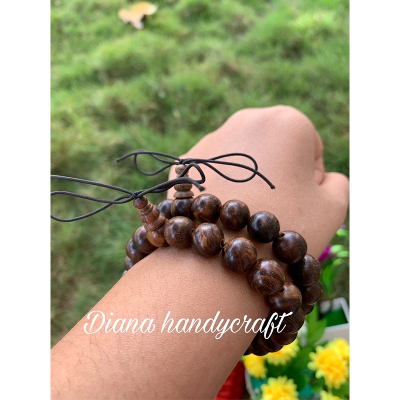 GELANG KAYU GAHARU ASLI KALIMANTAN GRADE A 10 14 16MM. KAYU BERTUAH GAHARU BUAYA KALIMANTAN