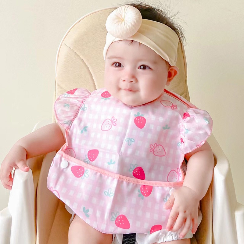 BIANCA - Bibs Anak / Celemek Anak Bayi PINK STRAWBERRY SERIES