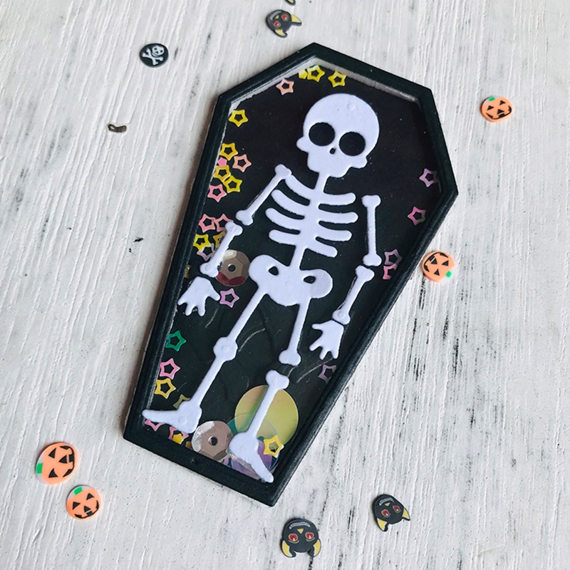 Cutting Dies Handmade Bahan Metal Desain Tengkorak Halloween Untuk Scrapbook