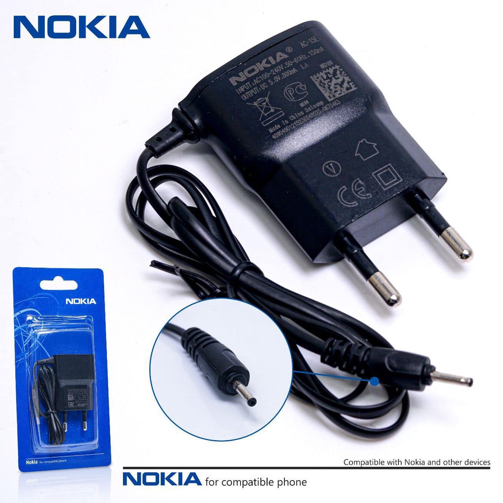 Tc Travel Charger Nokia N95 Jarum KECIL Original 99 % Packing Pres