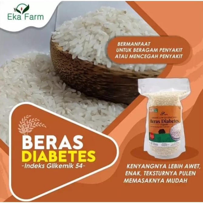 Eka Farm Beras Diabetes 1kg - Beras Organik Rendah Gula