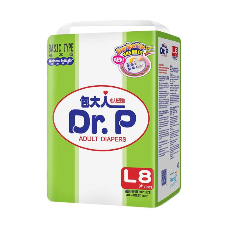 Dr. P Adult Diapers Basic M10/ L8/ XL8 - Dr. P Popok Dewasa Basic M 10 / L 8/ XL 8