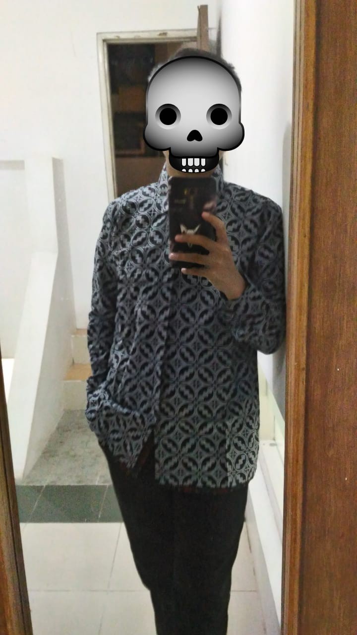 Atasan Batik Pria Lawasan Silver Kemeja Dan Hem