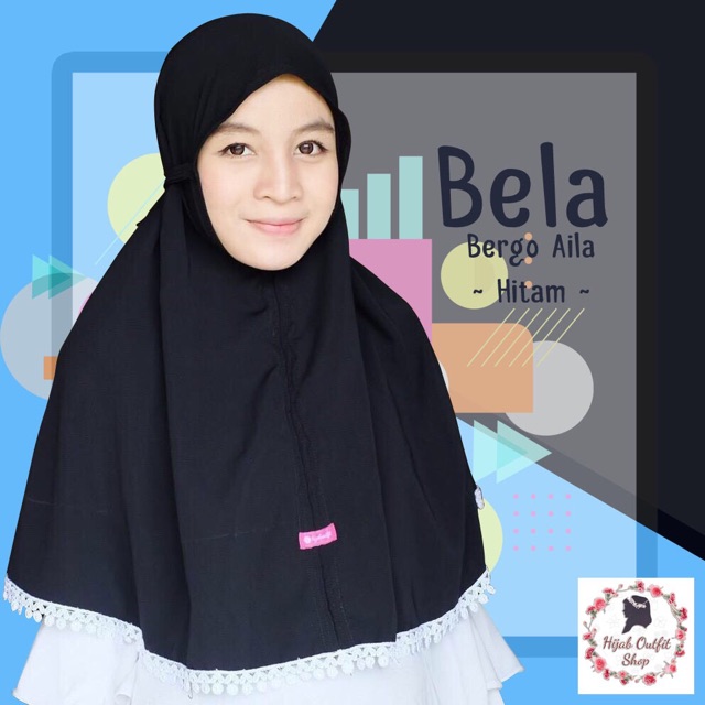 Bergo Aila Dengan Renda Bunga Cantik