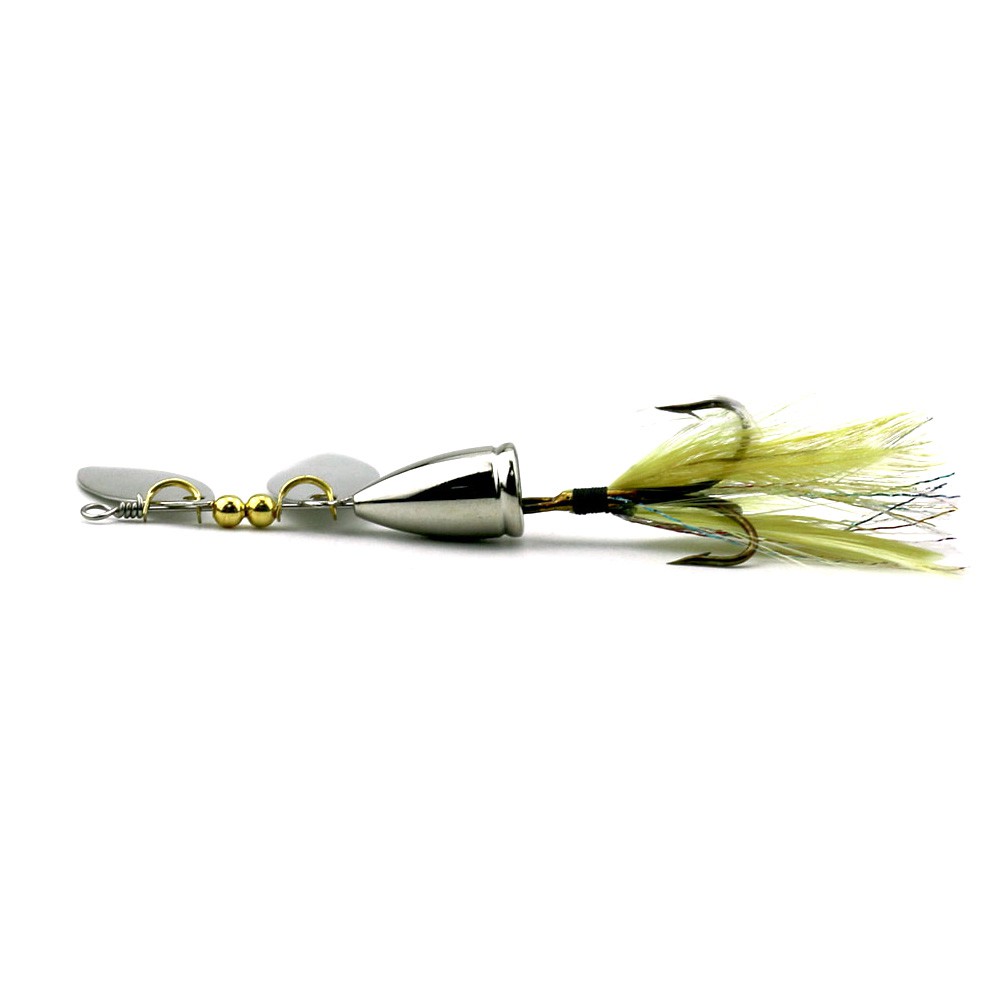 Hengjia 1Pc Umpan Pancing Putar Sequin 8.1cm 10.5g Dengan 6 Kait Bulu Untuk Ikan Bass Fishing Lure