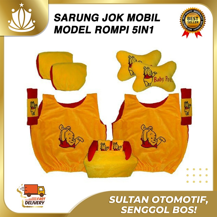 Bantal Mobil 5in1 Pooh / Sarung Jok Mobil Pooh