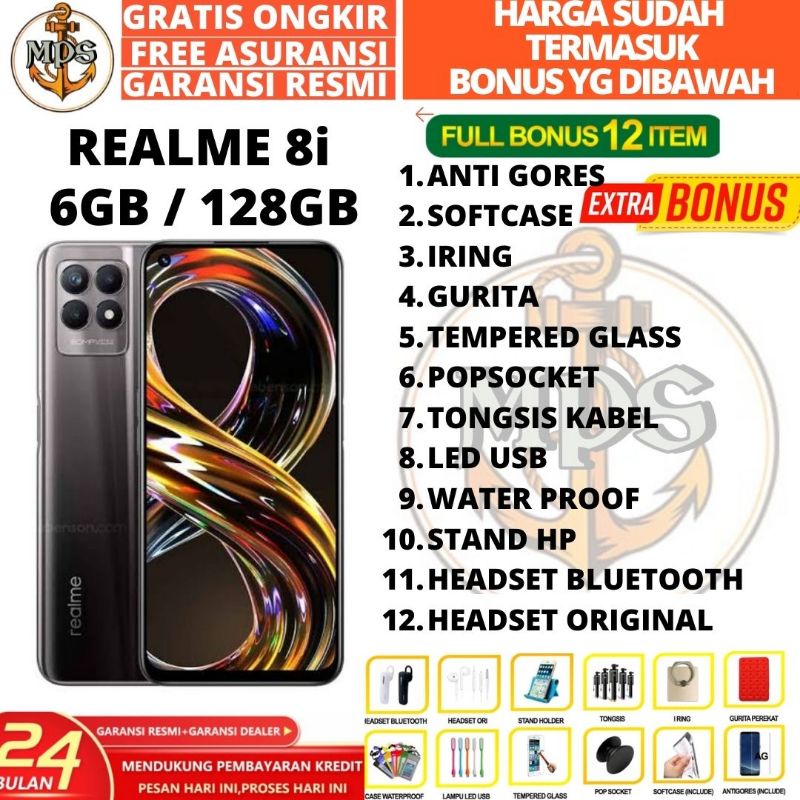 REALME 8i 6/128 RAM 6GB ROM 128GB GARANSI RESMI - HP REALME 8i