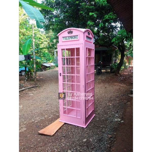 Lemari London Telepon Lemari Kaca London Pajangan Unik Lemari Telephone Furniture Mebel