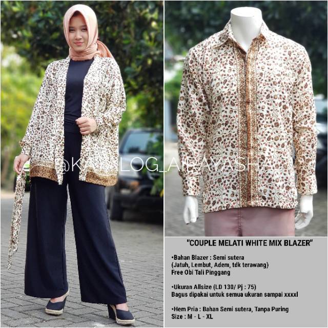 BLAZER MELATY WHITE / BLAZER KANTOR / BLAZER BATIK / KEBAYA BLAZER / BLAZER MODERN / BLAZER COUPLE