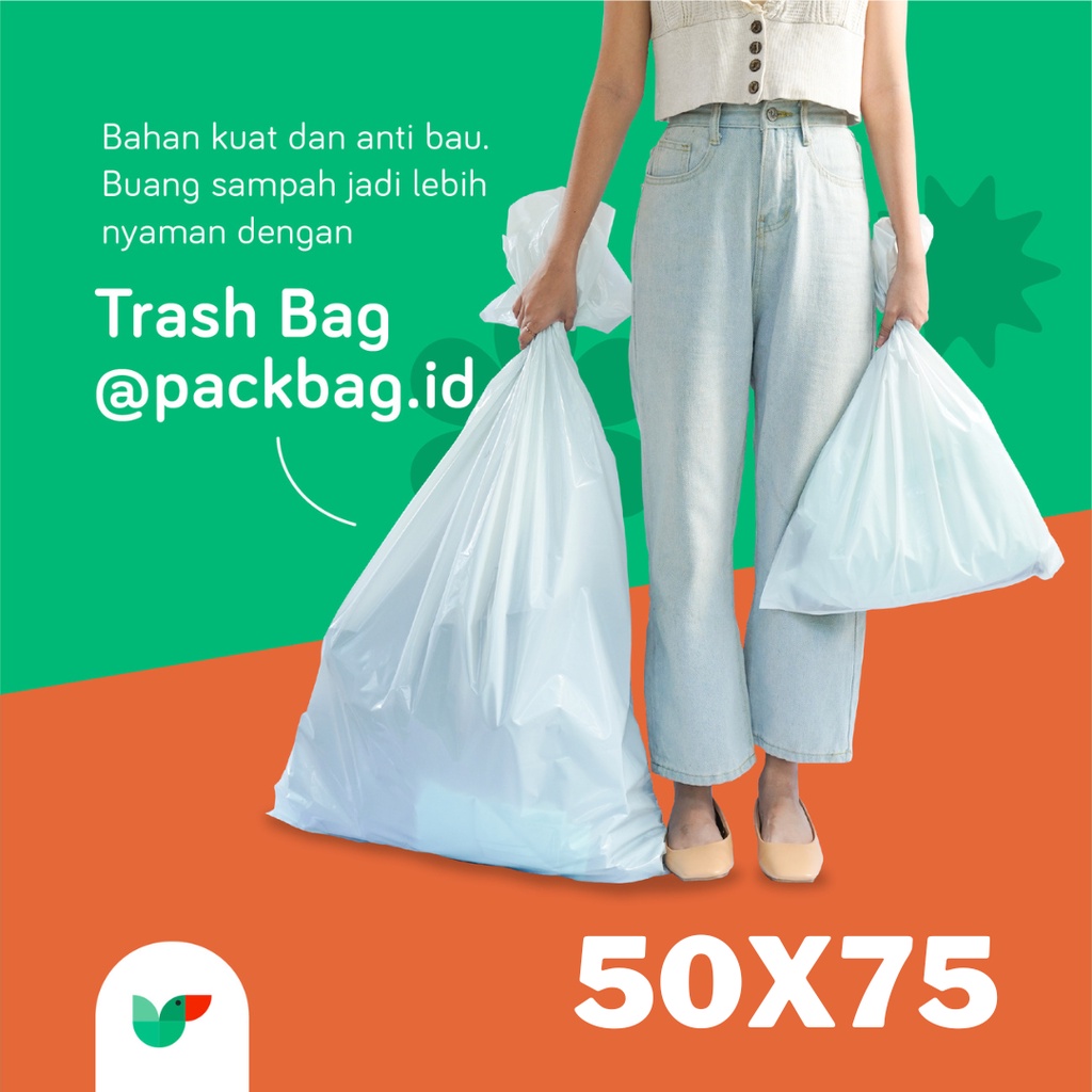 Jual Plastik Sampah Putih Premium White Trash Bag Ukuran 50x75 1 Pack