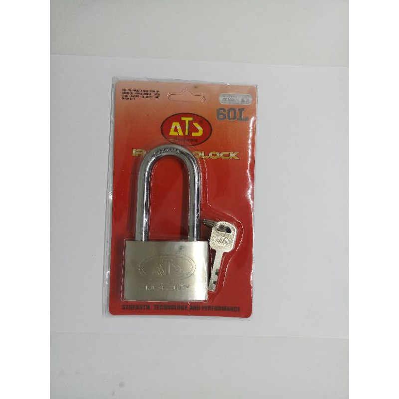 Gembok besi 60mm Leher Panjang ATS / Gembok pintu chrome