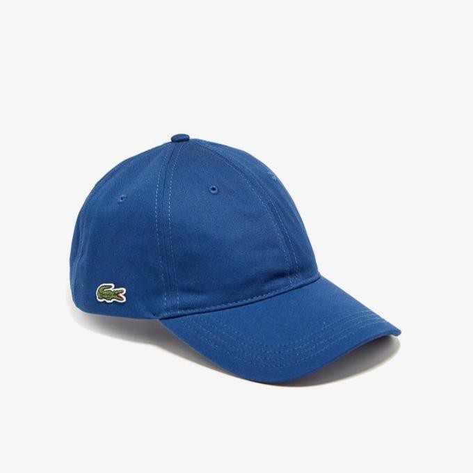 Topi Lacoste Original Lacoste Contrast Strap Cotton Cap Blue Original