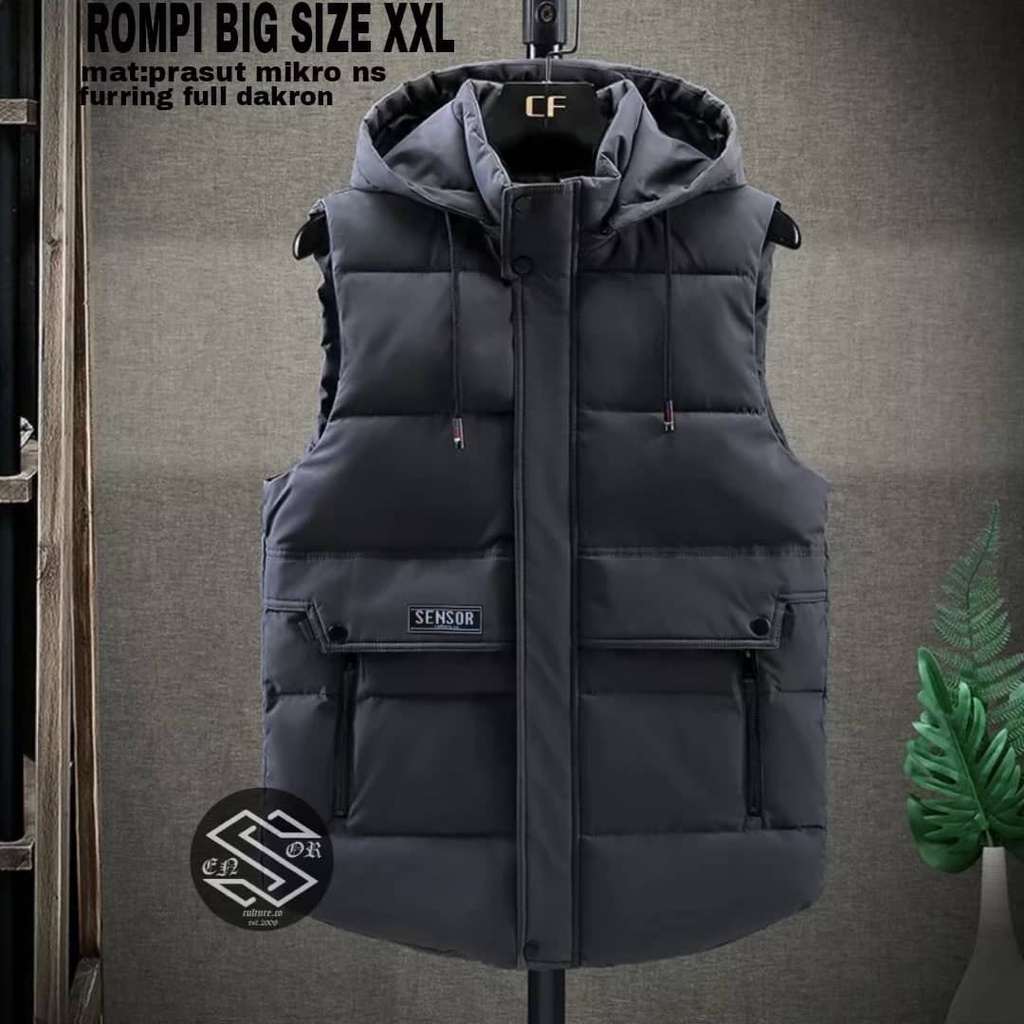NEW SALE - SENSOR - Rompi big XXL / Jaket Rompi Motor Parasut Hoodie Ziper Pria Fashion Pria / jaket