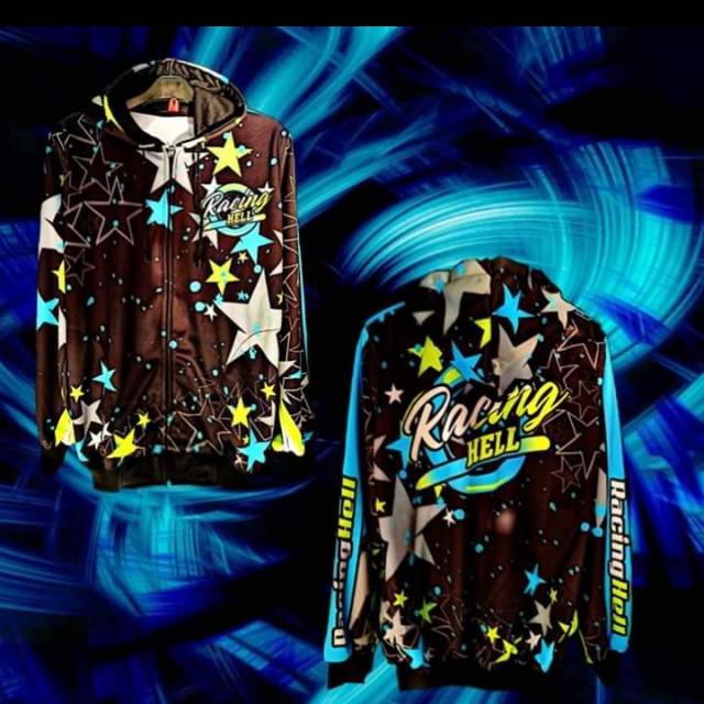 [FREE STICKER] Jaket Racing Hell pink bahan lotto