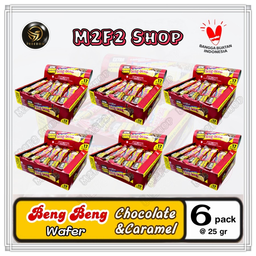 

Beng Beng Wafer Extra Caramel Crispy Chocolate Cokelat - 25 gr (Kemasan 6 Pack)