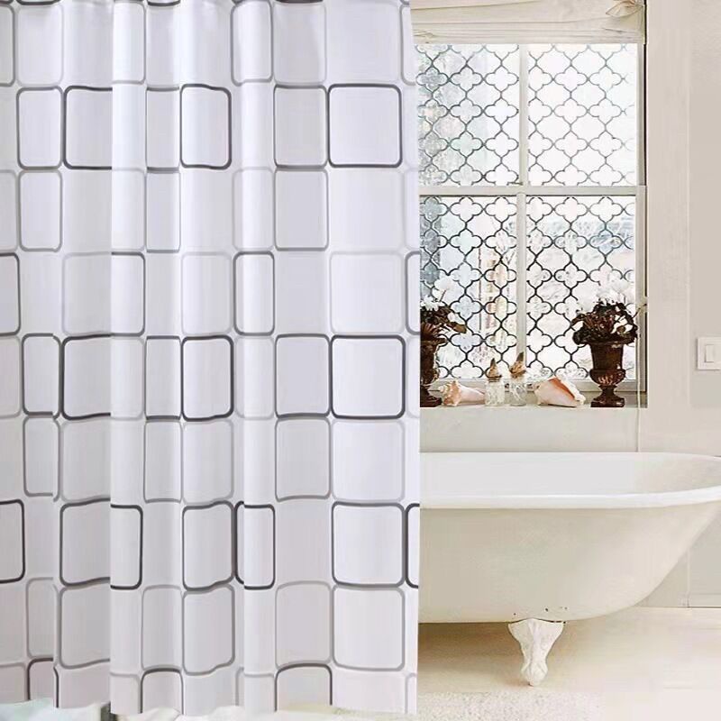 dc88 Tirai Kamar Mandi / Tirai Anti Air Bahan PEVA Lengkap Dengan Pengait /Shower Curtain