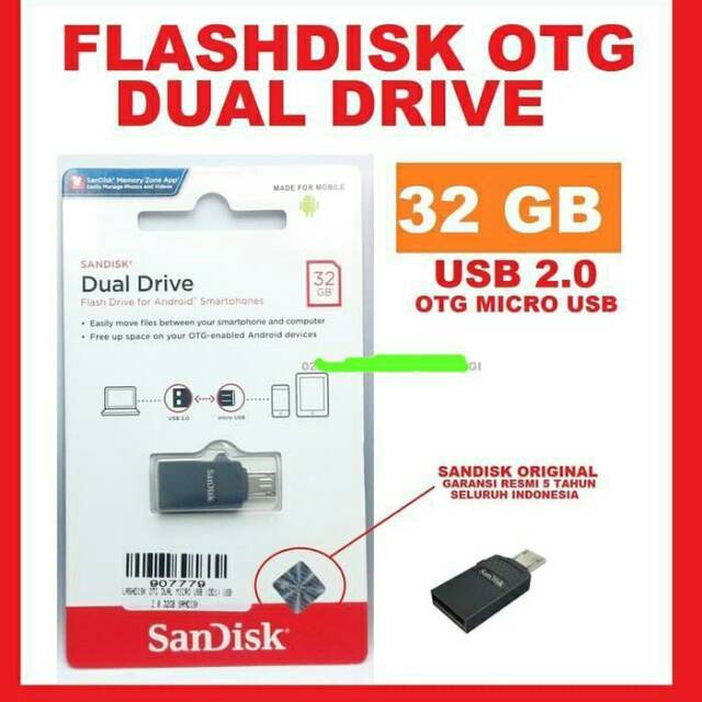 FLASHDISK OTG SANDISK 32GB / FLASH DISK SANDISK / OTG SANDISK ORIGINAL