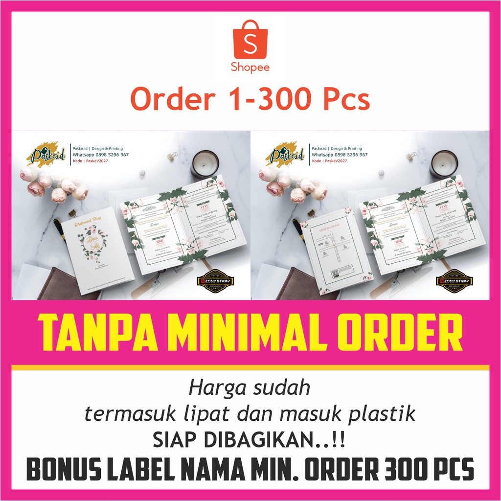 CETAK UNDANGAN PERNIKAHAN TERBARU MINIMALIS/ UNDANGAN NIKAH/ UNDANGAN KHITAN/ UNDANGAN FOTO PREWEDDI