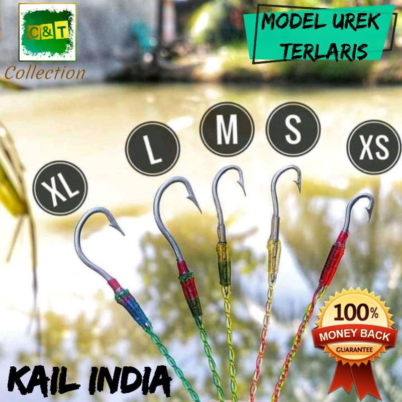 Kail Pancing Urek Belut Pancing Belut Kail Belut India Bahan Baja ( Satu Set)