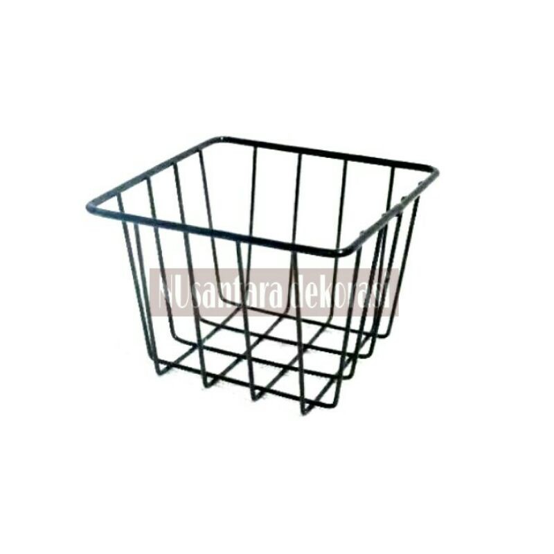 KESI KECIL 12CM HITAM / KERANJANG BESI KECIL WARNA HITAM / GRID WIRE MESH BLACK ORIGINAL