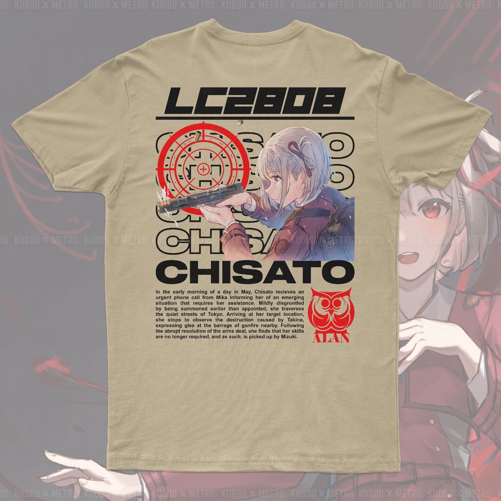 Tshirt Chisato Nishikigi Cream Anime Manga Lycoris Recoil Character Premium Unisex