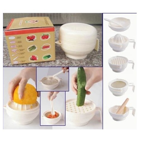 BSS Grinding Food Maker Set 7 IN 1 Peralatan Makan Bayi Alat Makan Bayi