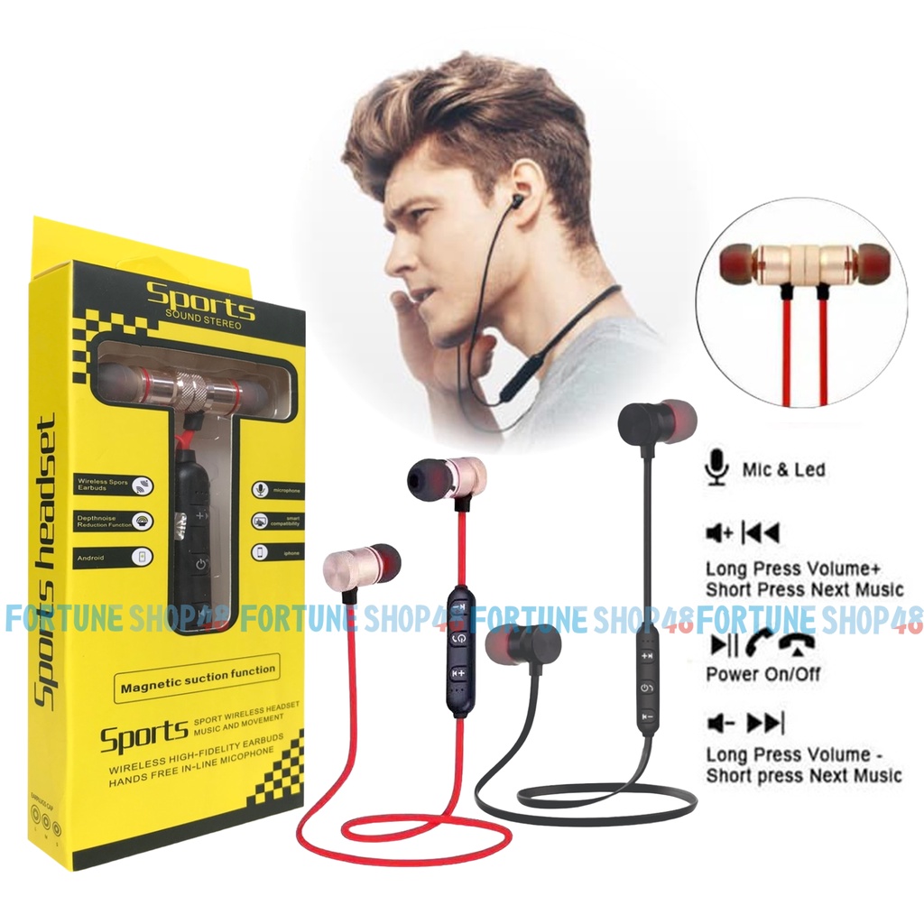 Headset Bluetooth Sport Magnetic Stereo Music and Call