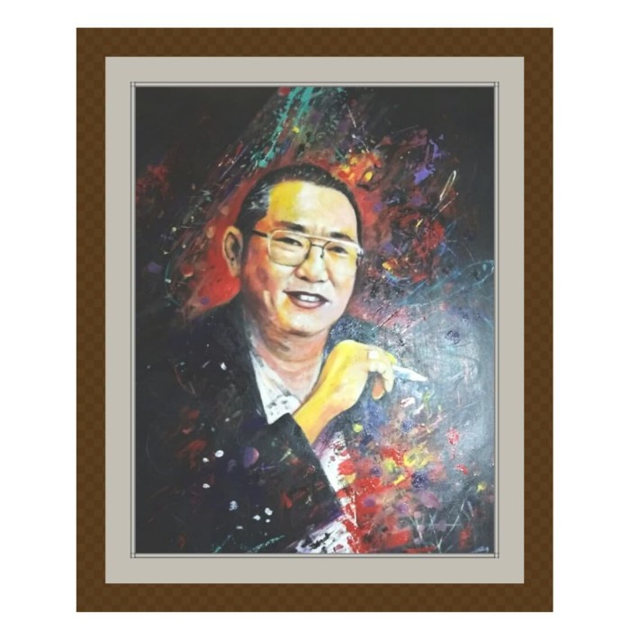 Lukis Wajah Realist (1 Wajah)Cat Akrilik-Kanvas+Bingkai Minimalis A3 Termurah