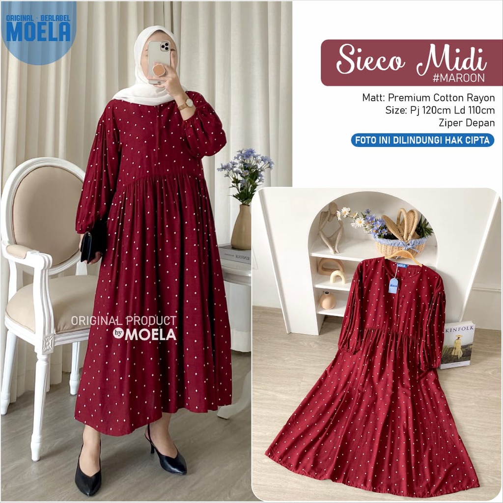 sieco midi dress | midi dress moela | dress moela | midi moela | midi polka