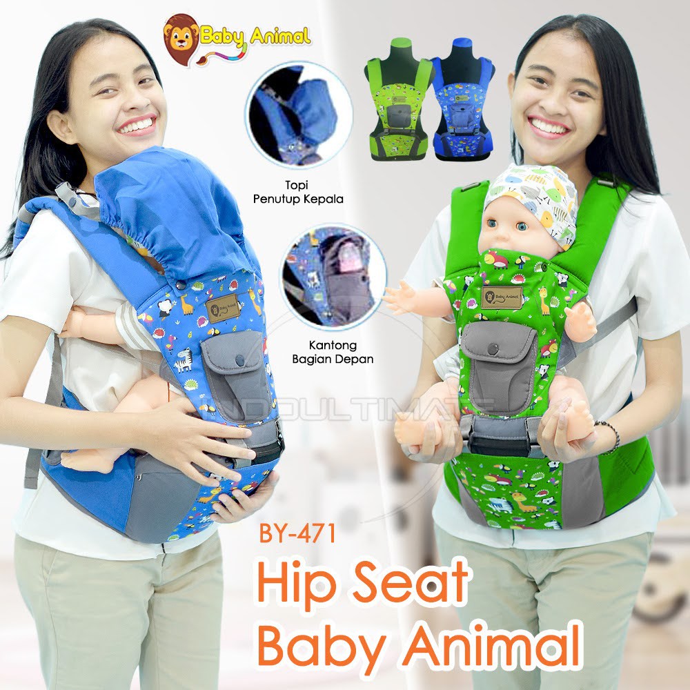 Gendongan Hipseat Bayi + Topi Pelindung Kepala BABY ANIMAL Gendongan Depan Anak Baby Carrier BY-471