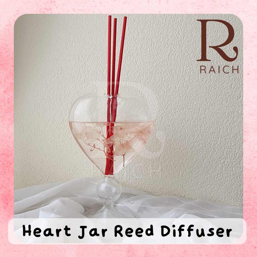 Heart Jar Reed Diffuser / Vas bunga hias bentuk hati/ Gelas Minuman Cocktail