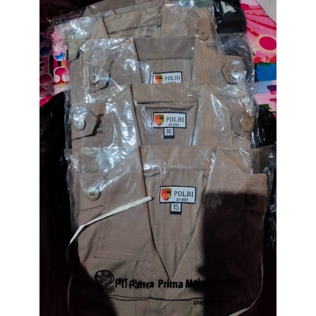 Baju pdl polri bahan ripstok original - satpam - security