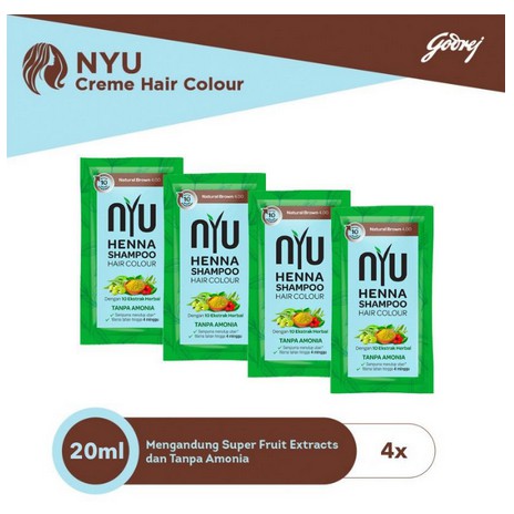 NYU cat pewarna rambut henna shampo hair colour