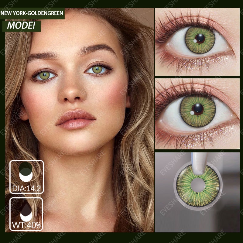 [COD]  NEW-YORK-PRO JADE-GRAY NROWN Softlens Mata Normal, Lensa Kontak Warna Alami, Soflens HAZEL-GRAY Lensa Warna, Softlens Minus 0.00/Diameter14.2MM/Mata Kore/TerbaikTahun Ini