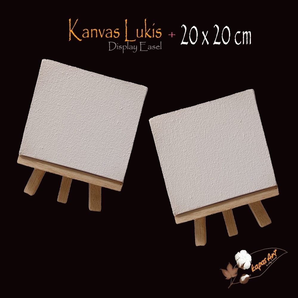 

Kanvas Lukis + Display Easel 20x20 Siap Pakai