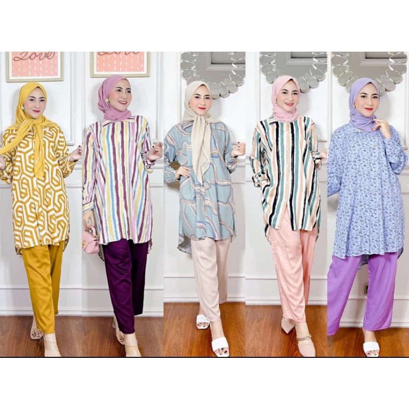 Oneset Amira Kanaya Rayon Tunik Set Premium